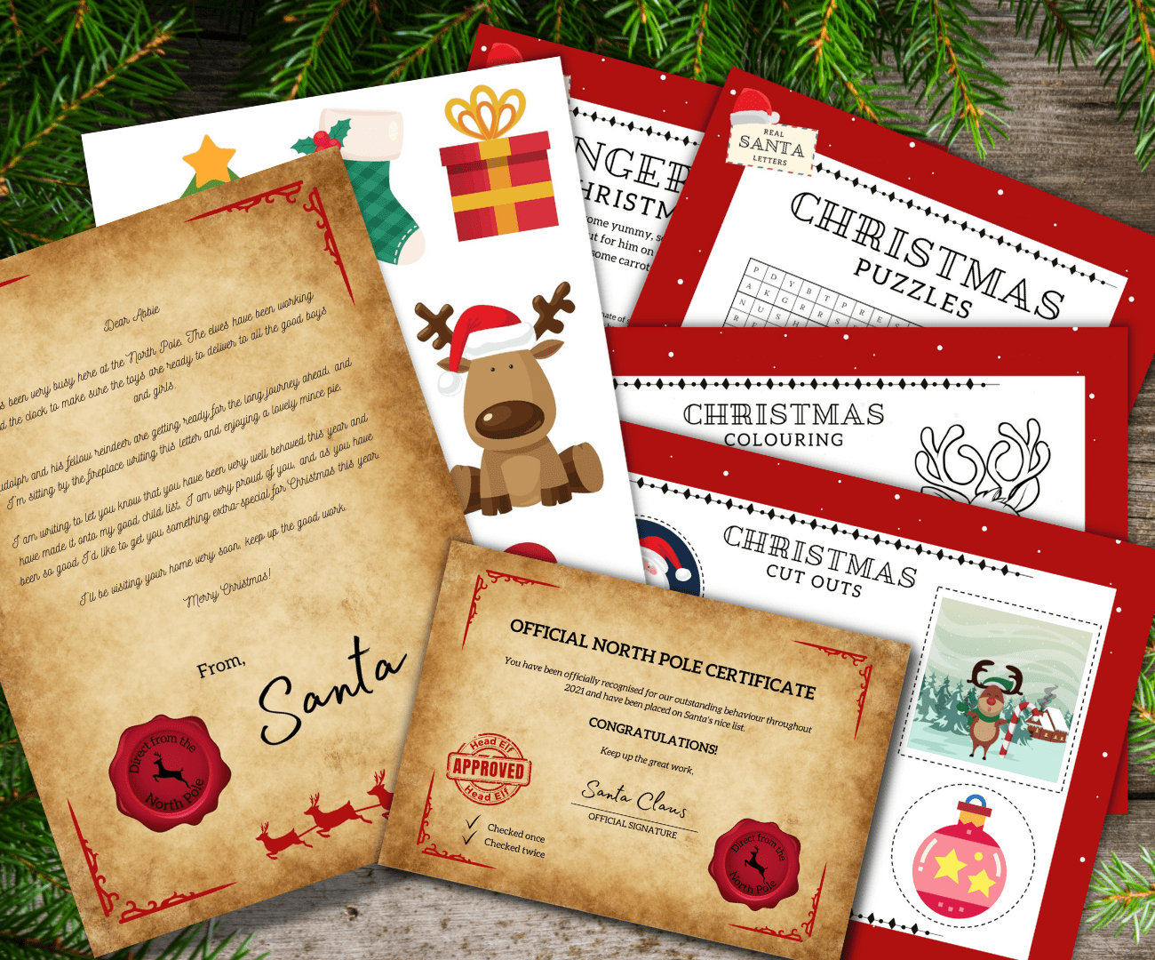 Personalised Santa Letter, Certificate, Stickers & Activity Sheets