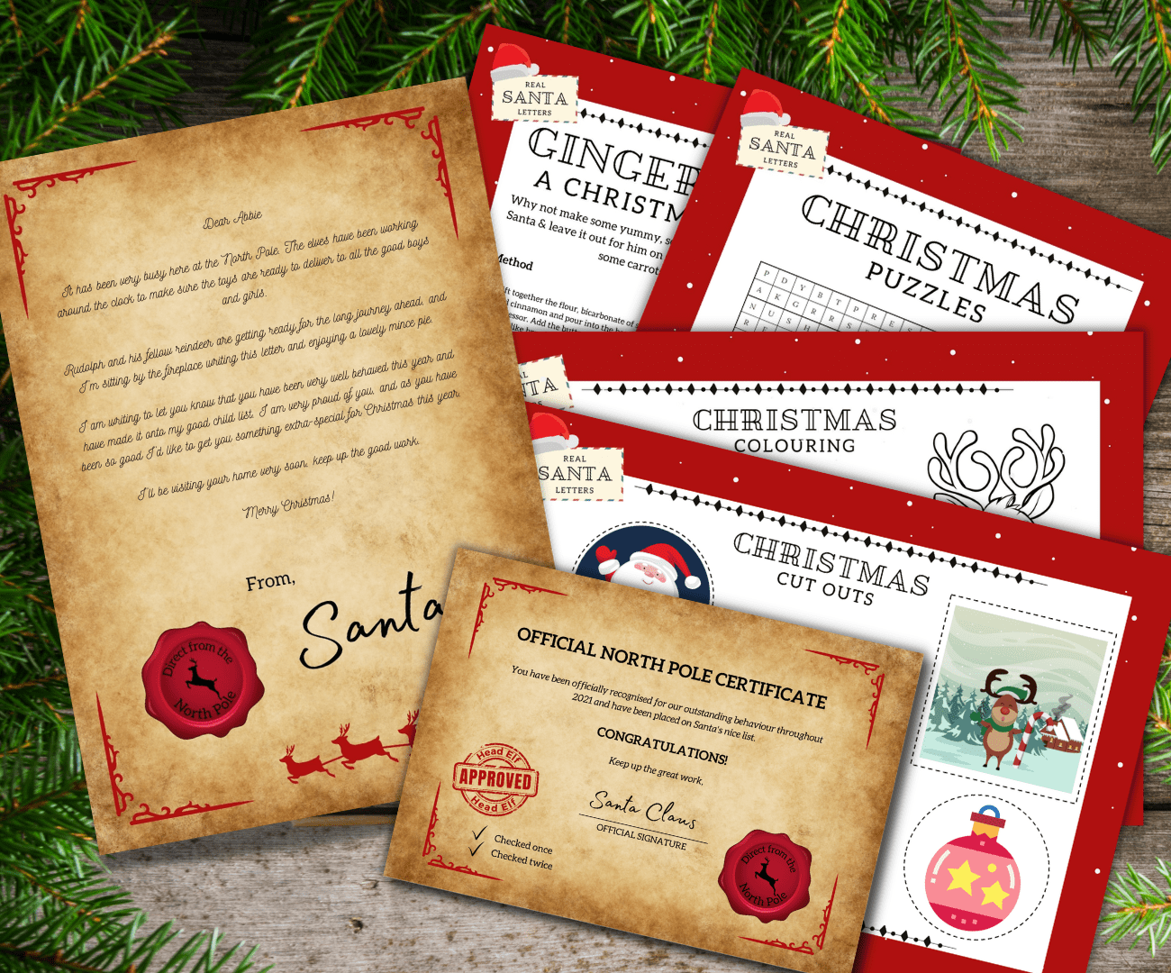Personalised Santa Letter, Certificate & Activity Sheets