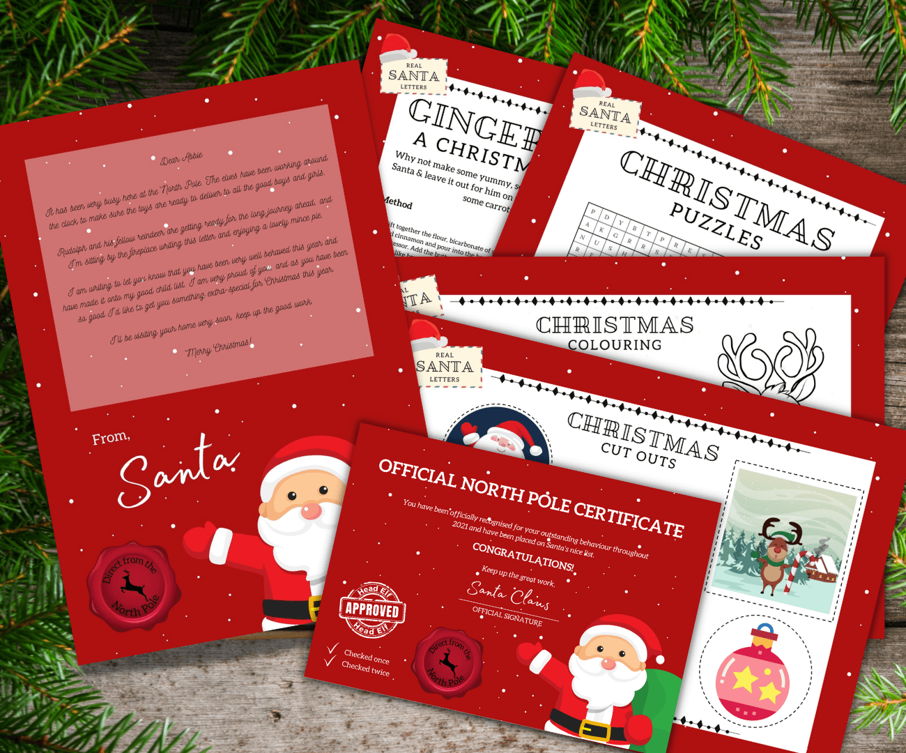 Personalised Santa Letter, Certificate & Activity Sheets