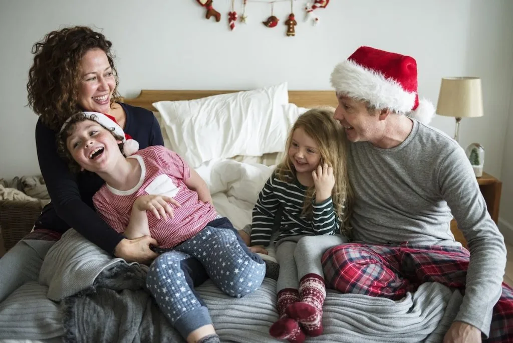 Family on Christmas morning